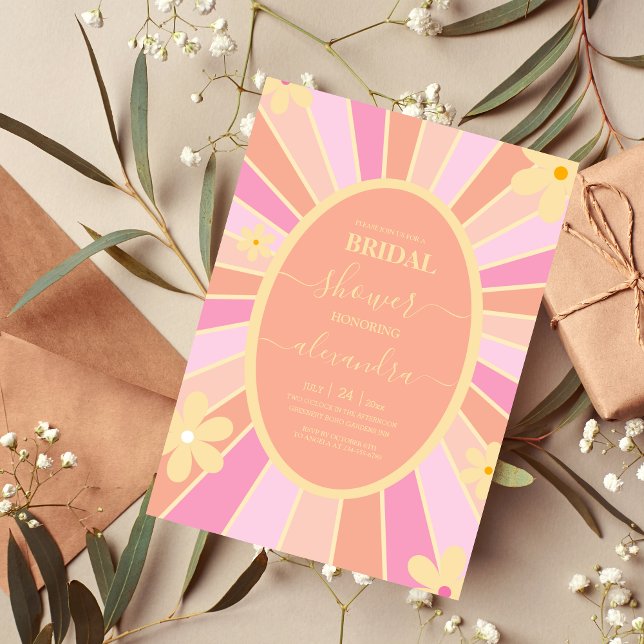 Retro Groovy 70's Themed Bridal  Invitation (Creator Uploaded)