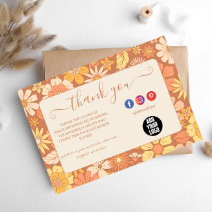 Retro Groovy 70's Themed Business Thank You Card