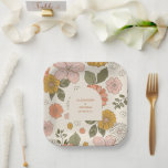 Retro Groovy 70's Themed Muted Tones Wedding  Paper Plates<br><div class="desc">Your next party or event is important, so let us help you find the perfect wedding invitations and leave you with more time to plan for the big occasion. Choose our Retro Groovy 70's Themed Muted Tones Wedding design. If you want to change the font style, color or text placement,...</div>