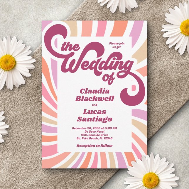 Retro Groovy 70s Wedding Invitation (Creator Uploaded)