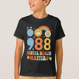 Retro Groovy 988 Mental Health Matters Suicide Pre T-Shirt