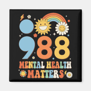 Retro Groovy 988 Mental Health Problems Suicide Pr Magnet