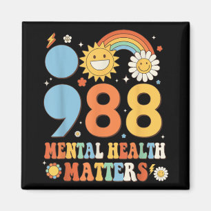 Retro Groovy 988 Mental Health S Suicide Preventio Magnet