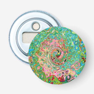 Retro Groovy Abstract Colorful Rainbow Swirl Bottle Opener