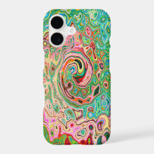 Retro Groovy Abstract Colorful Rainbow Swirl iPhone 17 Case