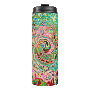Retro Groovy Abstract Colorful Rainbow Swirl Thermal Tumbler