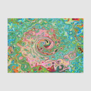 Retro Groovy Abstract Colorful Rainbow Swirl Tissue Paper