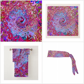 Retro Groovy Abstract Lavender and Magenta Swirl