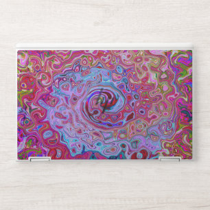 Retro Groovy Abstract Lavender and Magenta Swirl HP Laptop Skin