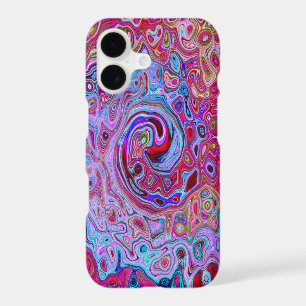 Retro Groovy Abstract Lavender and Magenta Swirl iPhone 17 Case