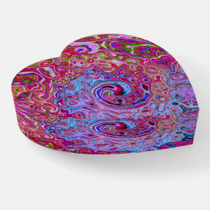 Retro Groovy Abstract Lavender and Magenta Swirl Paperweight