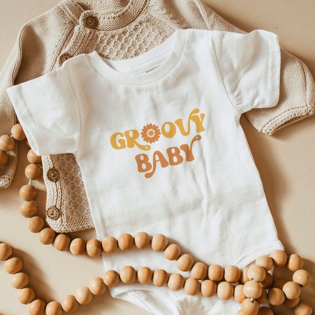 Retro groovy baby baby shower bodysuit (Creator Uploaded)
