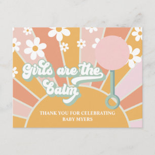 Retro Groovy Baby Balm Favor Enclosure Card