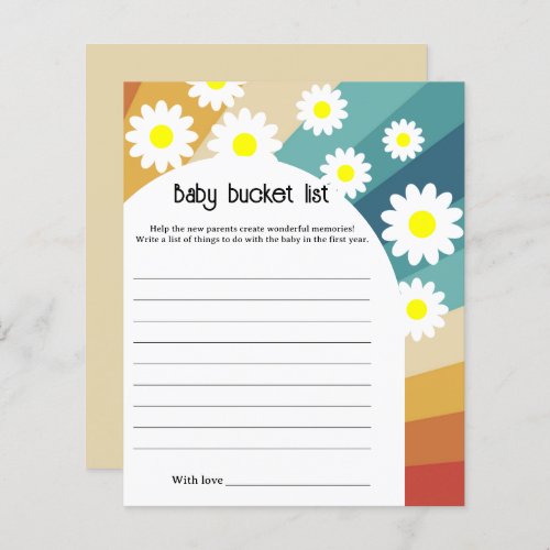 Retro Groovy _ Baby bucket list