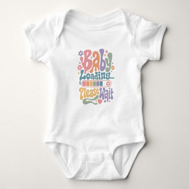 Retro Groovy Baby Loading Please Wait Maternity Bodysuit (Front)