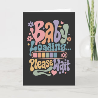 Retro Groovy Baby Loading Please Wait Maternity Holiday Card
