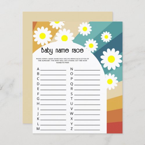 Retro Groovy _ Baby name race game