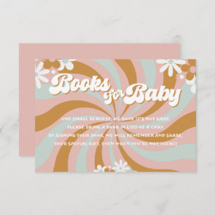 Retro Groovy Baby Shower Books for Baby Enclosure Card