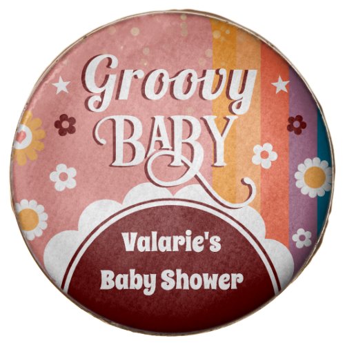 Retro Groovy Baby Shower Chocolate Covered Oreo