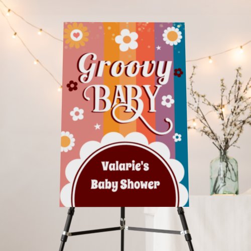 Retro Groovy Baby Shower Foam Board