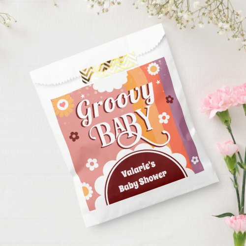 Retro Groovy Baby Shower  Invitation Favor Bag