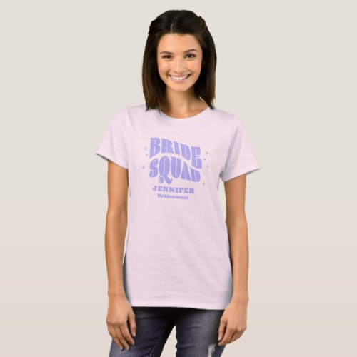 Retro Groovy Bachelorette Bride Squad Bridesmaid T_Shirt
