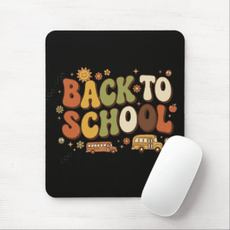 Retro Groovy Back to School Design Mouse Pad