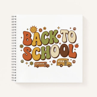 Retro Groovy Back to School Design Notebook