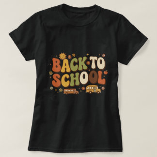 Retro Groovy Back to School Design T-Shirt