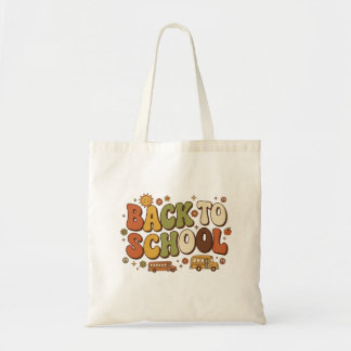 Retro Groovy Back to School Design Tote Bag