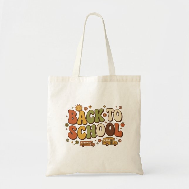  Retro Groovy Back to School Design Tote Bag (Front)