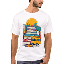 Retro Groovy Back to School Supplies Badge T-Shirt