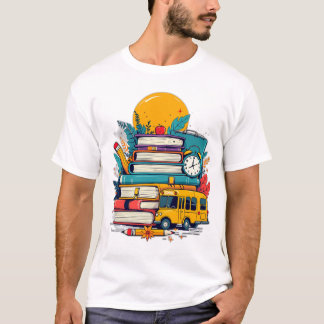 Retro Groovy Back to School Supplies Badge T-Shirt