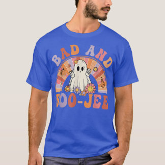 Retro Groovy Bad And Boo-Jee Floral Ghost Hallowee T-Shirt