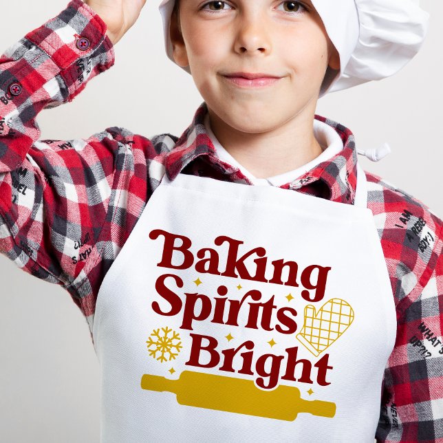 Retro Groovy Baking Spirits Bright Christmas  Adult Apron (Retro Groovy Baking Spirits Bright Christmas Adult Apron)