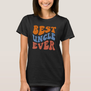 Retro Groovy Best Uncle Ever Wavy Hippie Boho 70s  T-Shirt