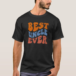 Retro Groovy Best Uncle Ever Wavy Hippie Boho 70s  T-Shirt
