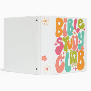 Retro Groovy Bible Study Club  3 Ring Binder