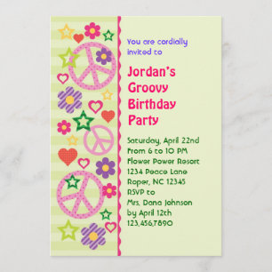 Retro Groovy Birthday Party Invitation