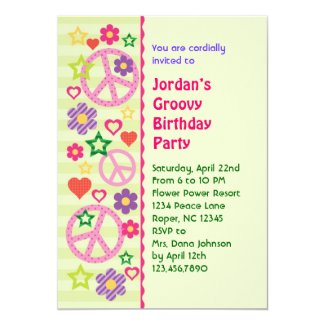 Retro Groovy Birthday Party Invitation