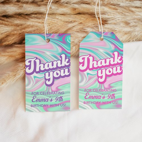 Retro Groovy Birthday Thank You  Favor Gift Tags