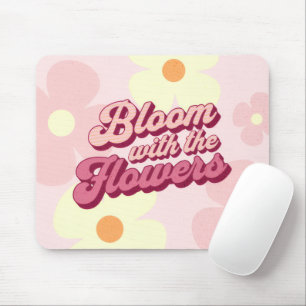 Retro Groovy Bloom with the Flowers Mouse Pad