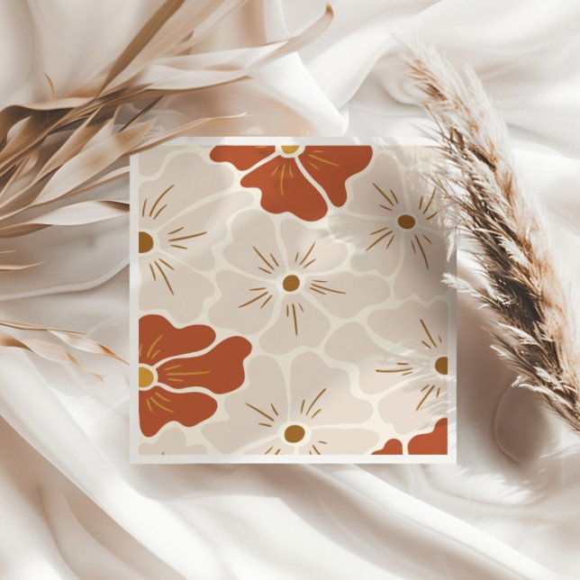 Retro Groovy Boho Baby in Bloom  Napkins (Creator Uploaded)