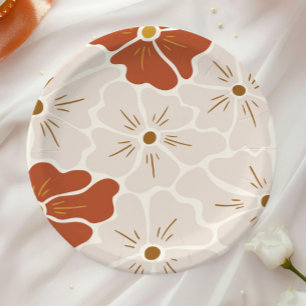 Retro Groovy Boho Baby in Bloom  Paper Plates