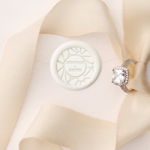 Retro Groovy Boho Chic Floral Wedding Wax Seal Stamp