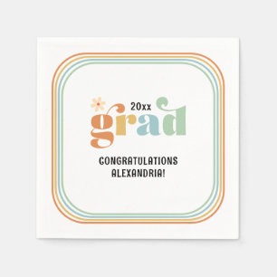 Retro Groovy Boho Daisy 2026 Grad Party Napkins