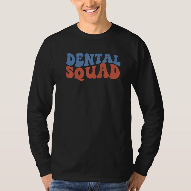 Retro Groovy Boho Dental Squad Dentist Student 70s T-Shirt (Front)