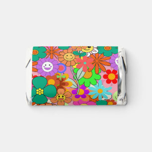 Retro Groovy Boho Hippie Flowers Hershey's Miniatures