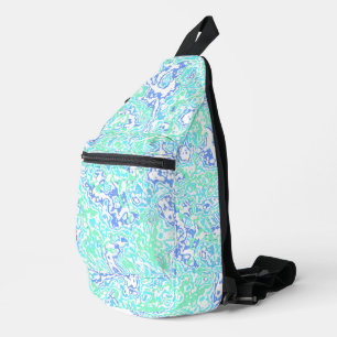 Retro Groovy Boho Hippie Trippy Colorful Marble Sling Bag