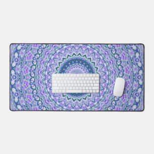 Retro Groovy Boho Trippy Hippie Jewel-Tone Mandala Desk Mat